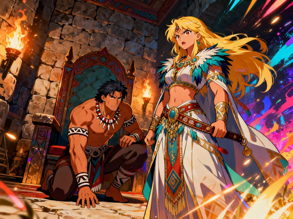 Seedream V4 — Tribal Guardian's Desire — Anime