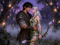 Seedream V4 generated image for Fantasy Romance in the Whispering Grove - Digital Art