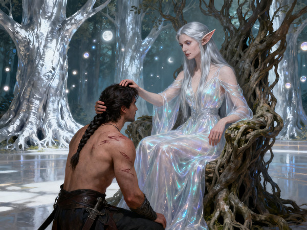 Seedream V4 — The Elven Queen's Champion — Digital Art