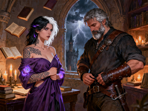 Seedream V4 — A Night in the Sorceress's Tower — Digital Art