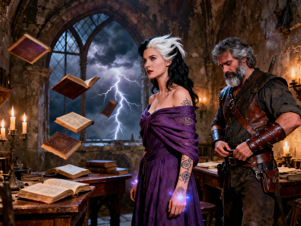 Seedream V4 — A Night in the Sorceress's Tower — Dark Fantasy