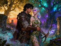 Seedream V4 — Fantasy Romance in the Whispering Grove — Epic Fantasy