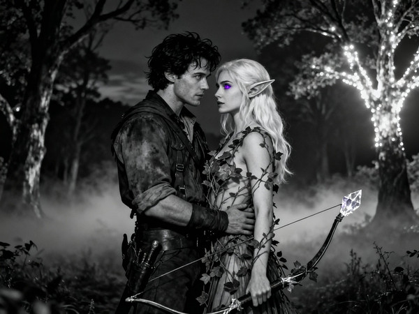 Seedream V4 — Fantasy Romance in the Whispering Grove — Film Noir