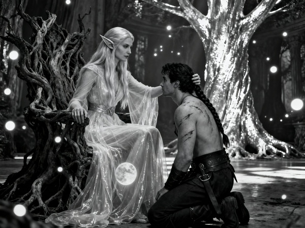 Seedream V4 — The Elven Queen's Champion — Film Noir
