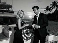 Seedream V4 generated image for Luxury Yacht Romance - Film Noir
