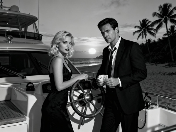 Seedream V4 — Luxury Yacht Romance — Film Noir