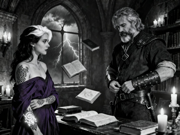 Seedream V4 — A Night in the Sorceress's Tower — Film Noir