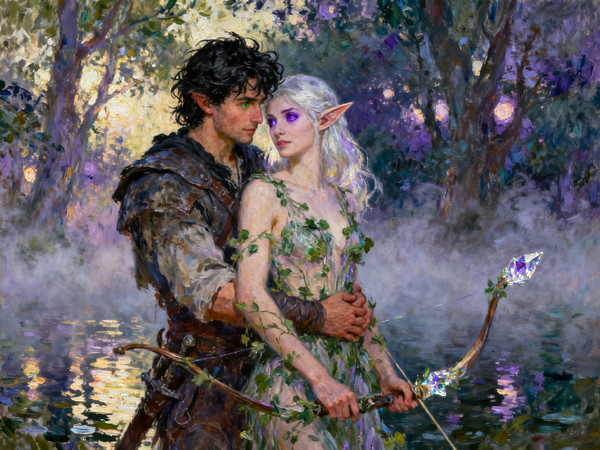 Seedream V4 — Fantasy Romance in the Whispering Grove — Impressionism