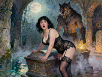 Seedream V4 — Moonlit Horror-Erotica Blend — Impressionism