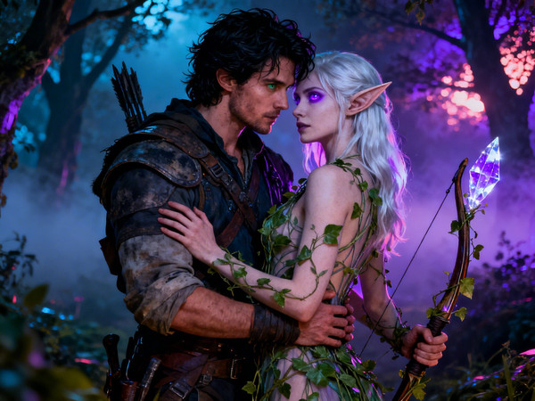 Seedream V4 — Fantasy Romance in the Whispering Grove — Neo Noir