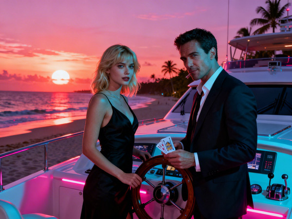 Seedream V4 — Luxury Yacht Romance — Neo Noir
