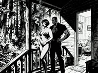 Seedream V4 generated image for Cabin in the Woods - Noir Comic