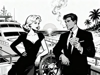 Seedream V4 generated image for Luxury Yacht Romance - Noir Comic