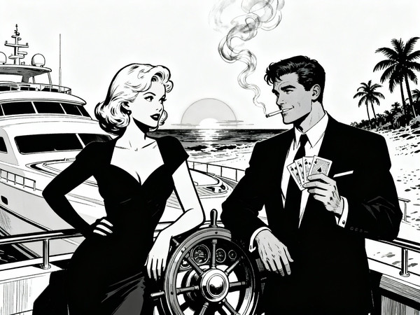 Seedream V4 — Luxury Yacht Romance — Noir Comic