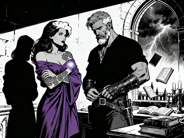 Seedream V4 — A Night in the Sorceress's Tower — Noir Comic