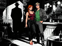 Seedream V4 generated image for Speakeasy Hidden Tension - Noir Comic