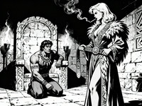 Seedream V4 generated image for Tribal Guardian's Desire - Noir Comic