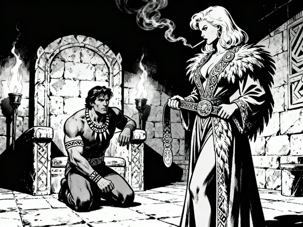 Seedream V4 — Tribal Guardian's Desire — Noir Comic