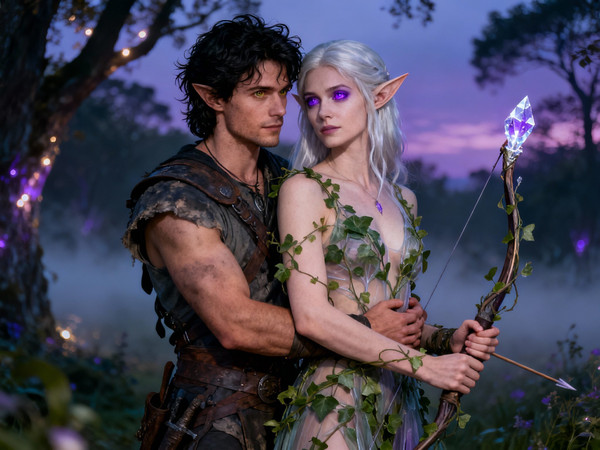 Seedream V4 — Fantasy Romance in the Whispering Grove — Photorealistic