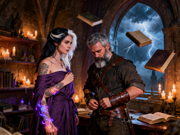 Seedream V4 — A Night in the Sorceress's Tower — Photorealistic