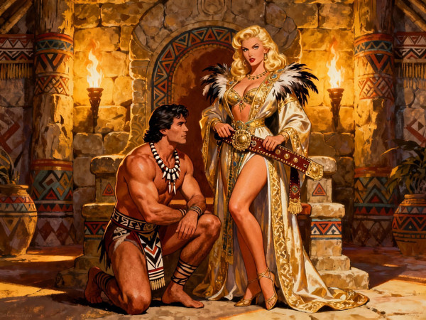 Seedream V4 — Tribal Guardian's Desire — Pin-Up
