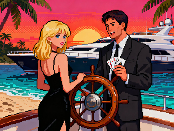 Seedream V4 — Luxury Yacht Romance — Pixel Art