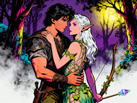 Seedream V4 — Fantasy Romance in the Whispering Grove — Pop Art