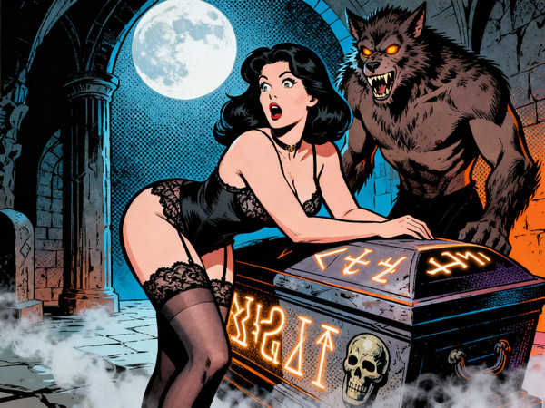 Seedream V4 — Moonlit Horror-Erotica Blend — Pop Art