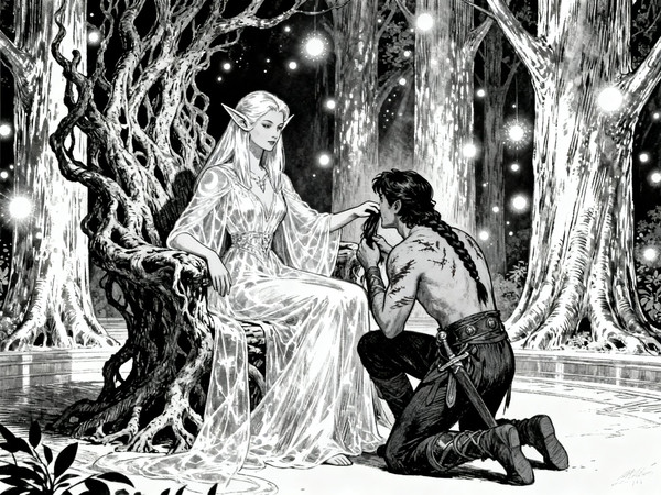 Seedream V4 — The Elven Queen's Champion — Pulp Ink