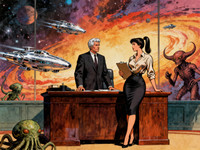 Seedream V4 generated image for Office Heat Classics - Retro Sci-Fi