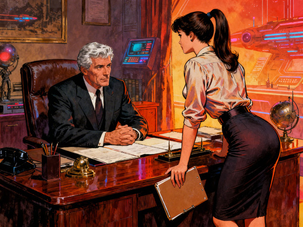 Seedream V4 — Office Heat Classics — Retro Sci-Fi