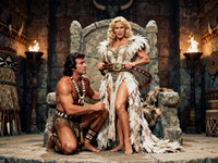 Seedream V4 generated image for Tribal Guardian's Desire - Retro