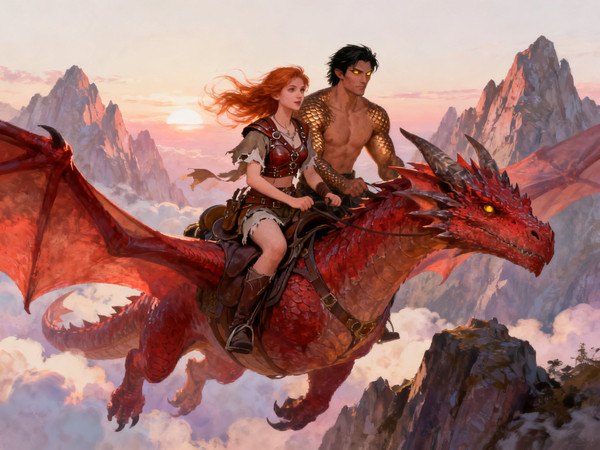Seedream V4 — Dragonrider at Dawn — Soft