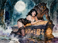 Seedream V4 generated image for Moonlit Horror-Erotica Blend - Watercolor