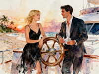 Seedream V4 generated image for Luxury Yacht Romance - Watercolor