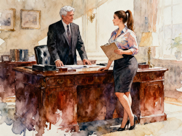 Seedream V4 — Office Heat Classics — Watercolor