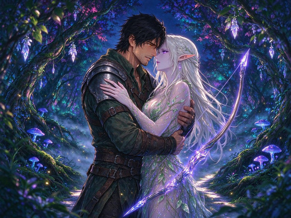 Seedream 5.0 Flash — Fantasy Romance in the Whispering Grove — Anime