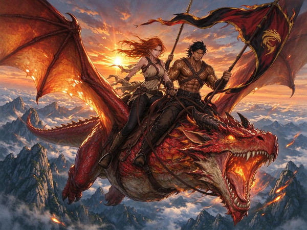 Seedream 5.0 Flash — Dragonrider at Dawn — Anime