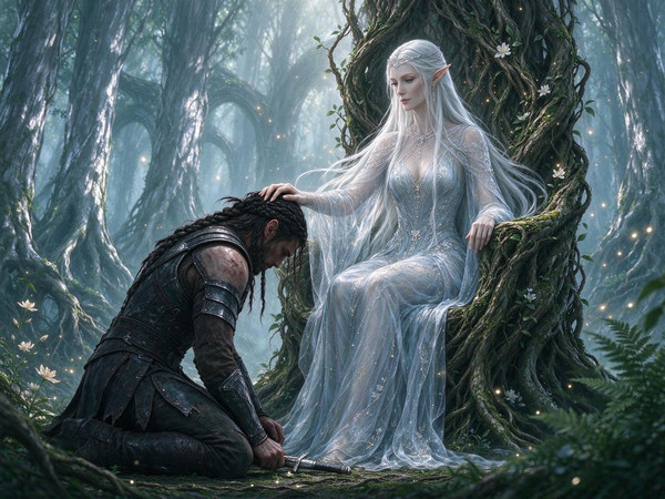 Seedream 5.0 Flash — The Elven Queen's Champion — Digital Art