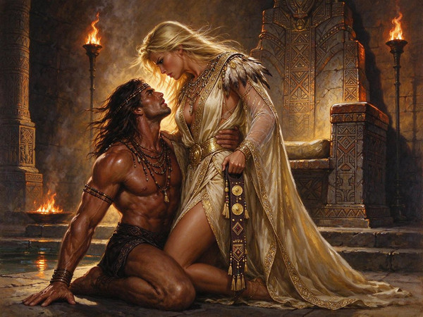 Seedream 5.0 Flash — Tribal Guardian's Desire — Classic Romance