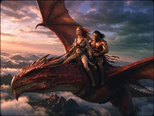 Seedream 5.0 Flash — Dragonrider at Dawn — Dark Fantasy