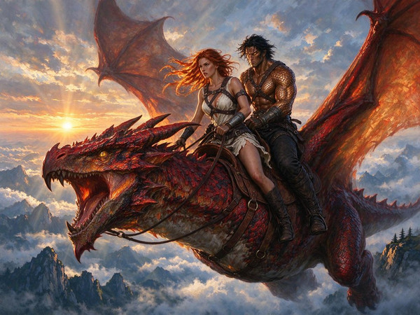 Seedream 5.0 Flash — Dragonrider at Dawn — Epic Fantasy