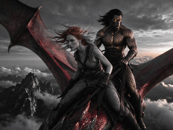 Seedream 5.0 Flash — Dragonrider at Dawn — Film Noir