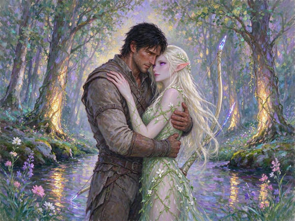 Seedream 5.0 Flash — Fantasy Romance in the Whispering Grove — Impressionism