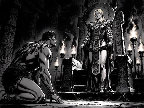 Seedream 5.0 Flash — Tribal Guardian's Desire — Noir Comic