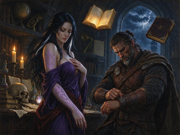 Seedream 5.0 Flash — A Night in the Sorceress's Tower — Oil Painting