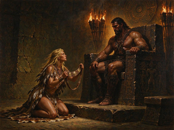 Seedream 5.0 Flash — Tribal Guardian's Desire — Oil Painting