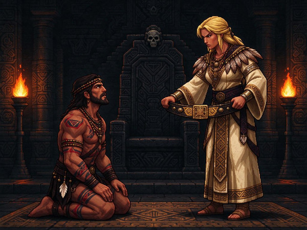 Seedream 5.0 Flash — Tribal Guardian's Desire — Pixel Art