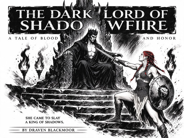 Seedream 5.0 Flash — The Shieldmaiden and the Dark Lord — Pulp Ink