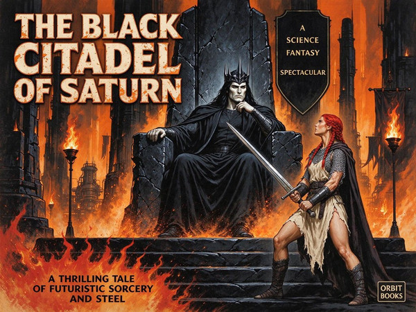 Seedream 5.0 Flash — The Shieldmaiden and the Dark Lord — Retro Sci-Fi